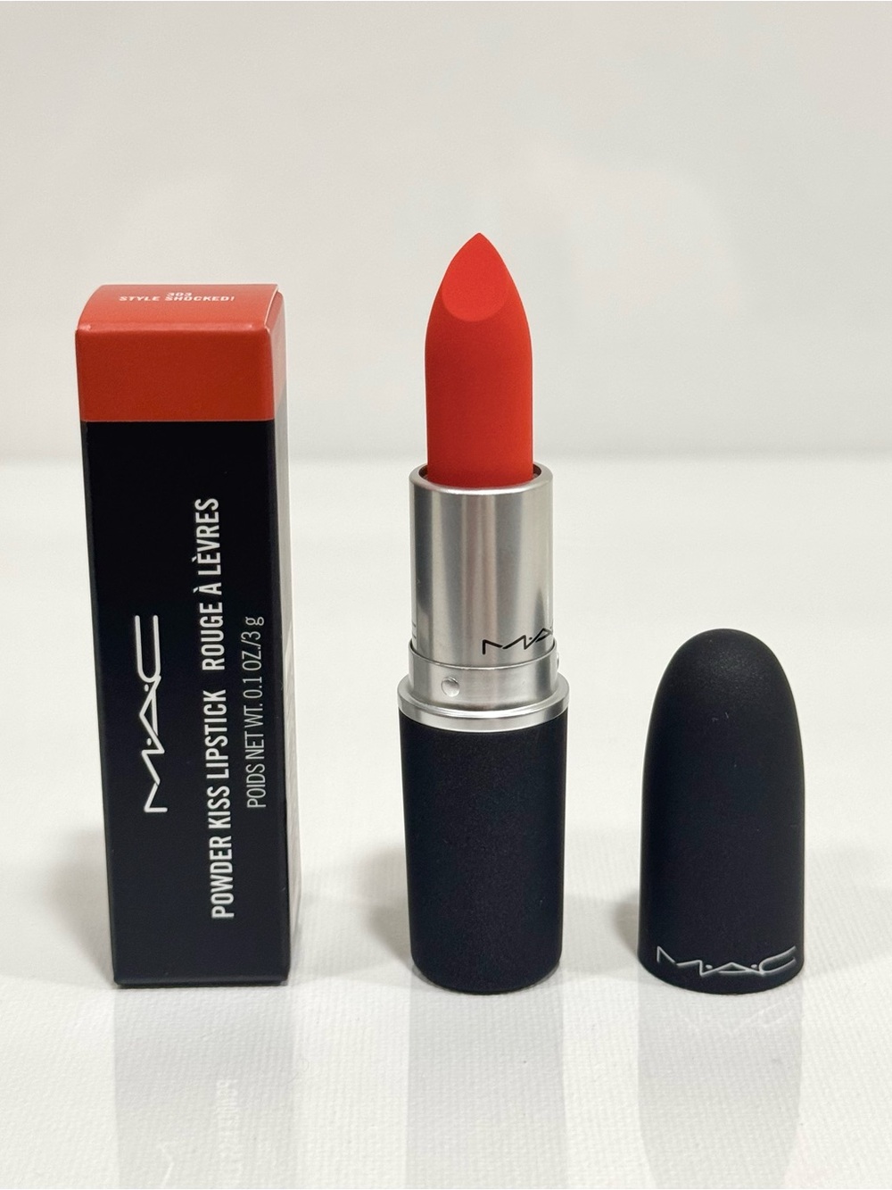 Mac Powder Kiss Lipstick 303 STYLE SHOCKED! - Full Size 3 g / 0.1 Oz. New
